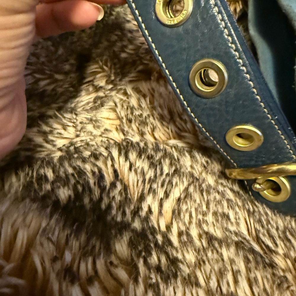 Coach Blue Suede Shoulder Bag - Picture 7 of 11